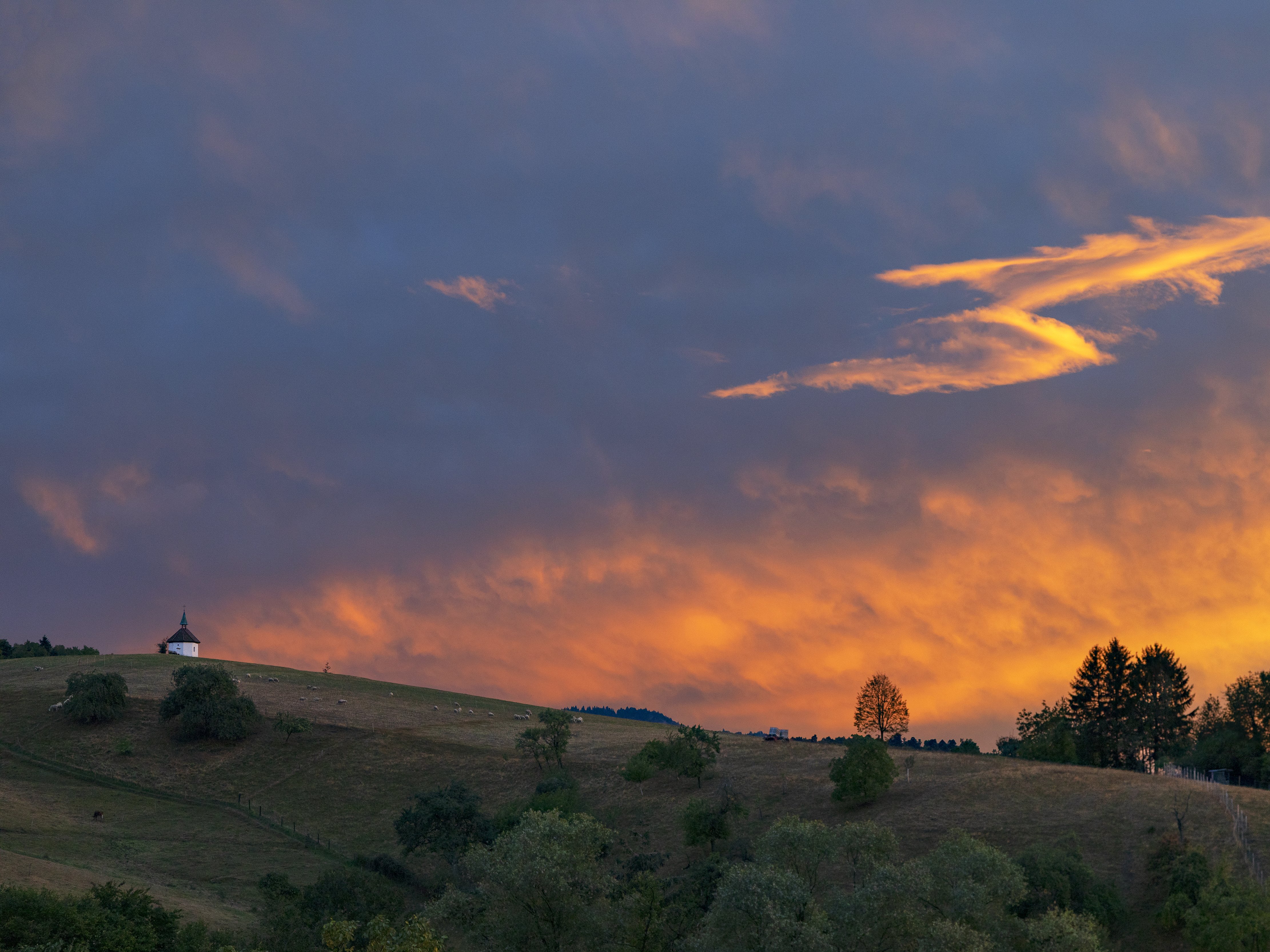 Blick zum Saalenberg bei Sonnenuntergang / Foto: Karl-Heinz Raach